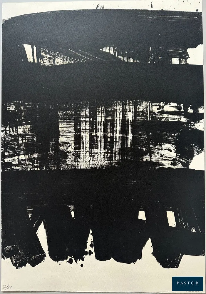 Pierre SOULAGES (1919-2022)
Lithographie N°21, 1969
(BNF, 68)


Lithographie en couleurs sur Arches
Signée et numérotée 52/65
Mourlot, imprimeur, Paris
Galerie de France, éditeur, Paris
77,5 x 54 cm
Très bon état.
Avec certificat d'authenticité.


Expédition obligatoire, jusqu'à 5 Lithographies dans votre colis pour 14,76€ TTC en France Métropolitaine, et 29,64€ TTC pour l'Europe