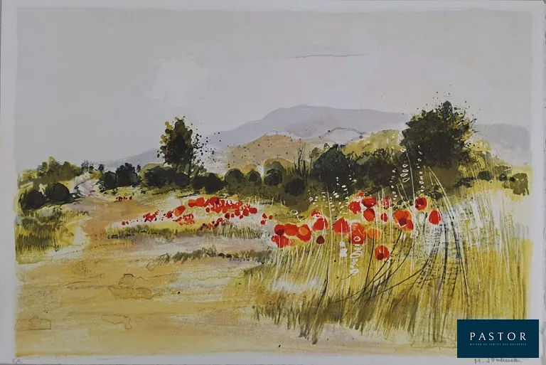 Michel Jouenne (1933-2021)
Les coquelicots

Lithographie originale, sur vélin
Signée au crayon et annotée EA (épreuve d'artiste) par l'artiste

Dimensions de la feuille : 36 x 56 cm

Très bon état


Expédition obligatoire, jusqu'à 5 Lithographies dans votre colis pour 14,76€ TTC en France Métropolitaine, et 29,64€ TTC pour l'Europe
