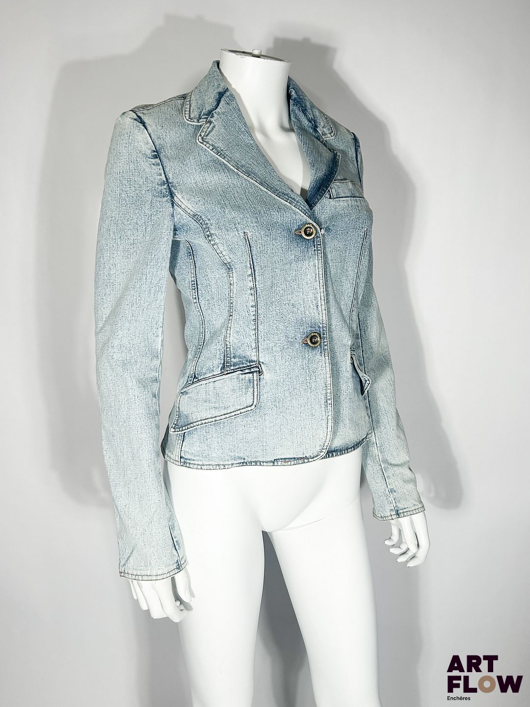 DOLCE & GABBANA - Veste de blazer ceintrée en jean - Taille supposé 34