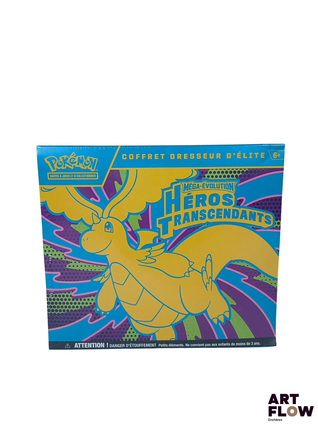 Coffret Pokémon - Elite Trainer Box (ETB) Série du bloc Méga-Evolution : Héros transcendants (ME2.5) Scellé et en Français - trous dans le scellage, sur le côté gauche et léger trou au dos (voir photos)