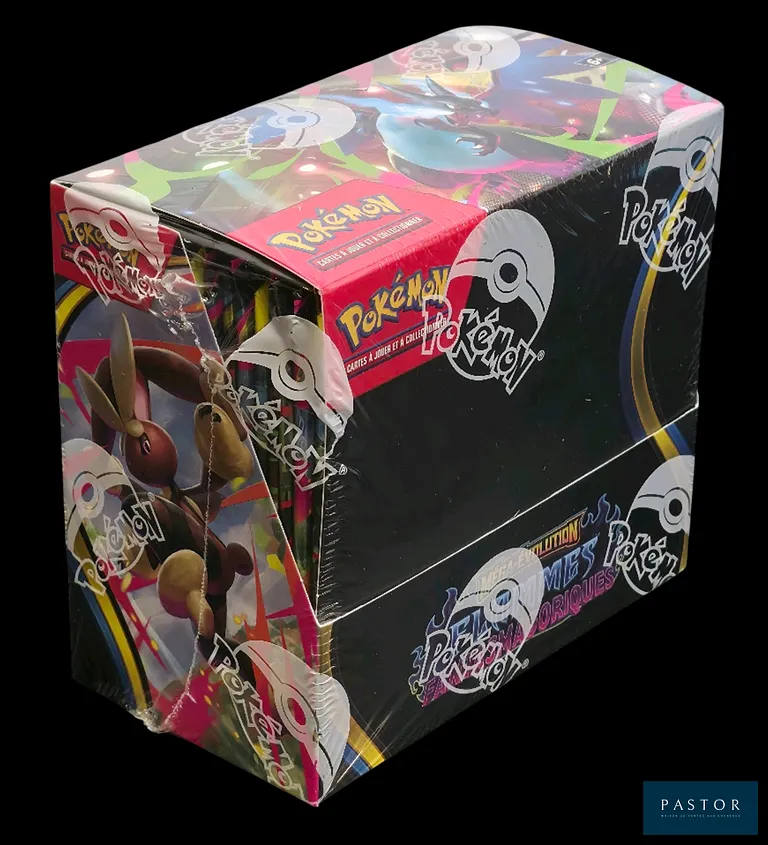 Coffret Pokémon scellé : Display (36 boosters).
Série du bloc Méga-Évolution : Flammes fantasmagoriques (ME02).
En français.