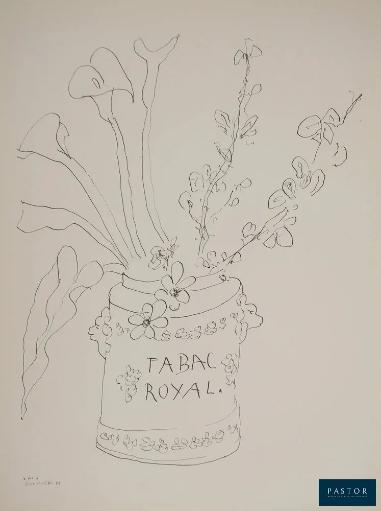 Henri MATISSE (1869-1954)(d'après)
Parfum de printemps, 1943

Lithographie d'après un dessin de l'artiste (atelier Fabiani)
Signée dans la planche
Sur vélin fin 32.5 x 24.5 cm

INFORMATION : Cette lithographie fait partie d'un rare ensemble d'œuvres publiées confidentiellement durant la Seconde Guerre Mondiale - en 1943 - par l'éditeur Fabiani.

Excellent état


Expédition obligatoire, jusqu'à 5 Lithographies dans votre colis pour 14,76€ TTC en France Métropolitaine, et 29,64€ TTC pour l'Europe