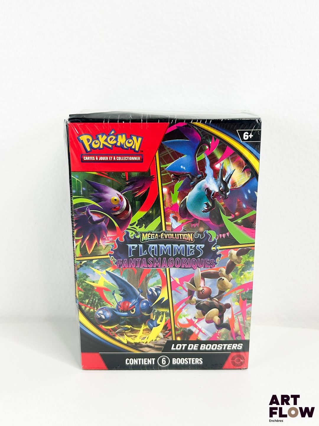 Bundle Pokemon scellée : lot de 6 boosters Série du bloc Mega Evolution : Flammes fantasmagoriques (ME02) En français Micro trous sur le scellage (voir photos)