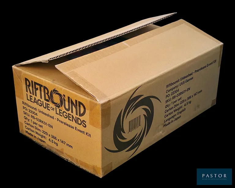 Coffret Riftbound League Of Legend - Case de 27 Pre-Rift Event kit de la 3eme série "Unleashed" contenant chacun 5 boosters + 1 carte de champion légendaire.
Exclusivitée Anglaise. - TVA Récupérable