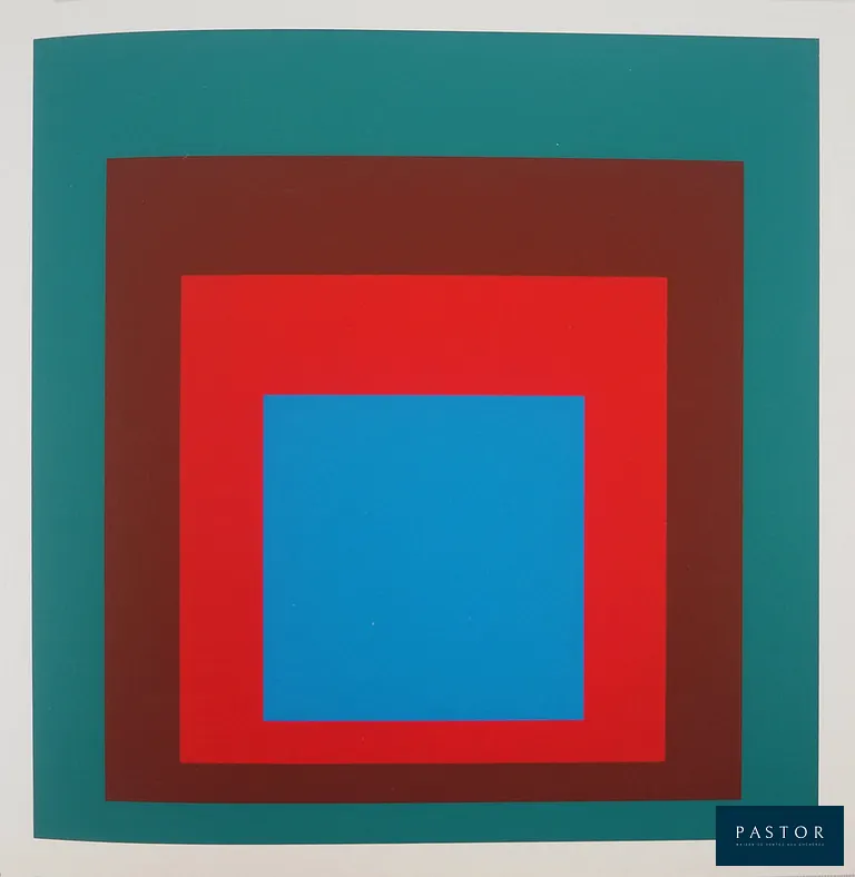 Josef ALBERS (1888-1976) (d'après)
Homage to the square : Protected Blue

Sérigraphie en couleurs
Sur Vélin fort 24 x 23 cm

Excellent état

INFORMATION : Imprimé en 1977 d'après l'oeuvre originale de 1957 par les Ateliers Trautwein à Recklinghausen-Bottrop. Publié par le Landesmuseum à Munster (Allemagne de l'ouest)


Expédition obligatoire, jusqu'à 5 Lithographies dans votre colis pour 14,76€ TTC en France Métropolitaine, et 29,64€ TTC pour l'Europe