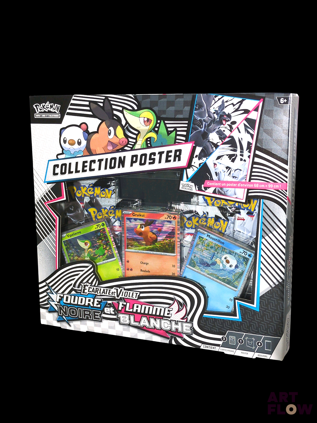 Coffret Pokémon scellé : Collection Poster Série du bloc Écarlate & Violet : Foudre Noire et Flamme Blanche En français Neuf