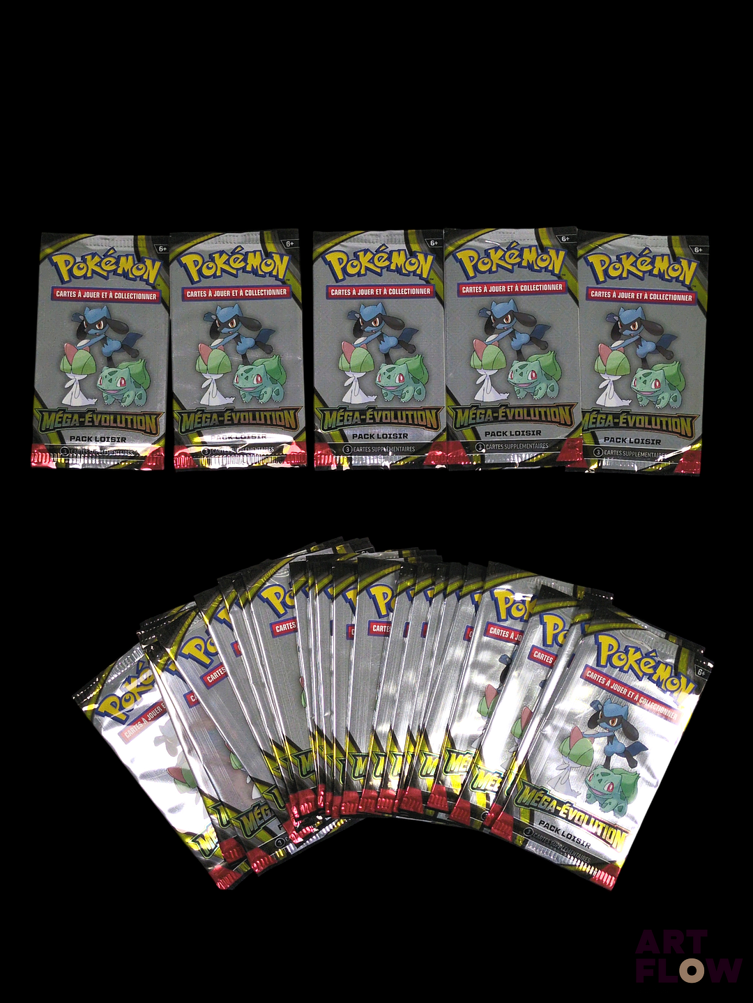 Ensemble de 30 boosters Pokémon Pack loisir scellés. Série du bloc Méga-Evolution En français