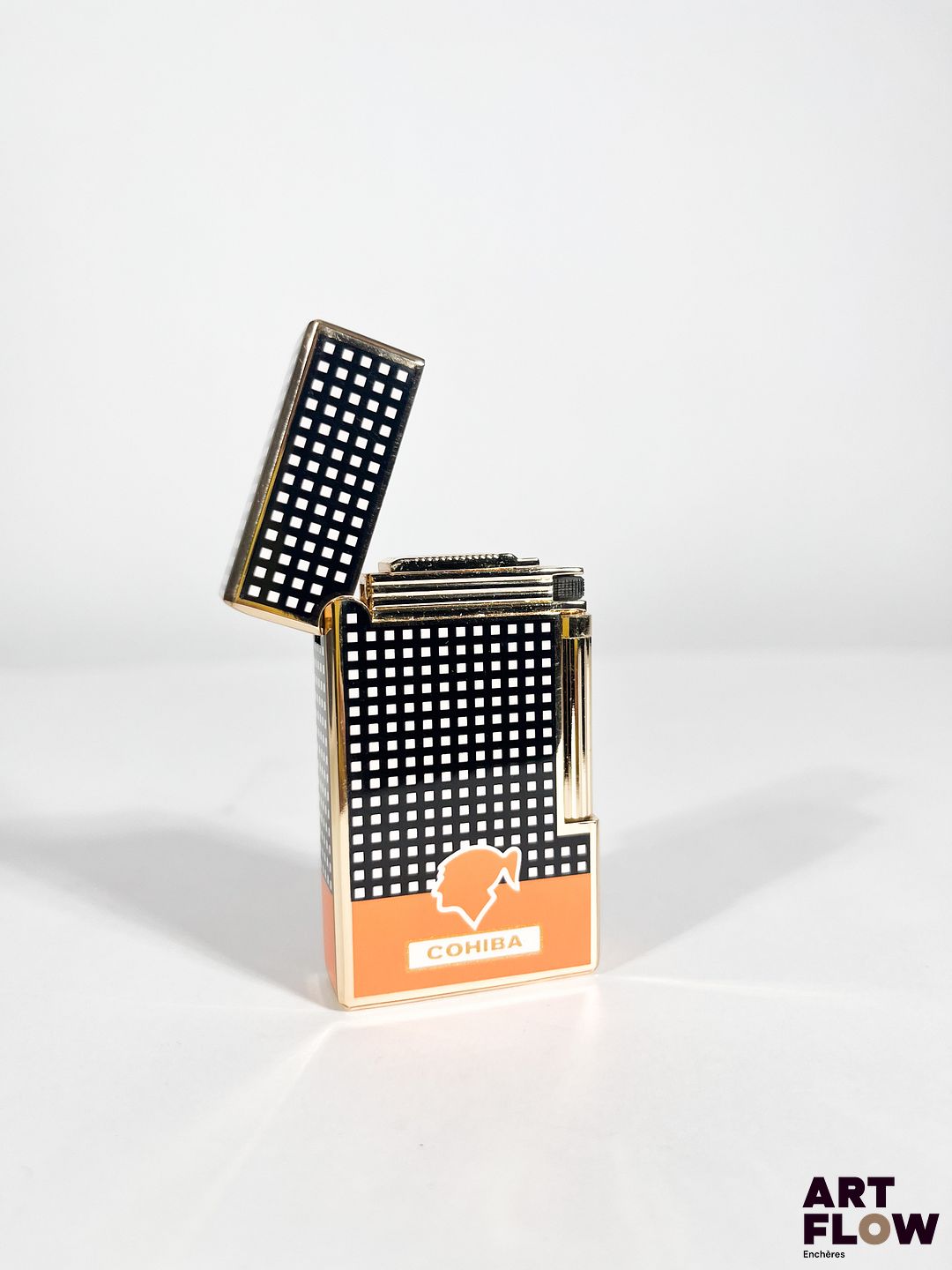COHIBA Briquet zippo en métal doré et laqué. Dans son écrin Etat neuf