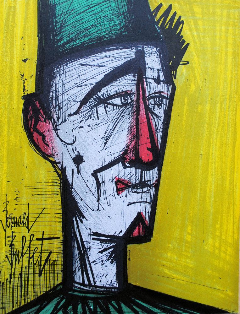 Bernard BUFFET (1928-1999) Jojo le clown, 1967 Lithographie originale (atelier Mourlot) Signée dans la planche Sur Vélin Acropole, 31 x 24 cm REFERENCE : Catalogue raisonné Bernard Buffet Lithographe I : #92 Excellent état Expédition obligatoire, jusqu&rsquo;à 5 Lithographies dans votre colis pour 14,76€ TTC en France Métropolitaine, et 29,64€ TTC pour l&rsquo;Europe