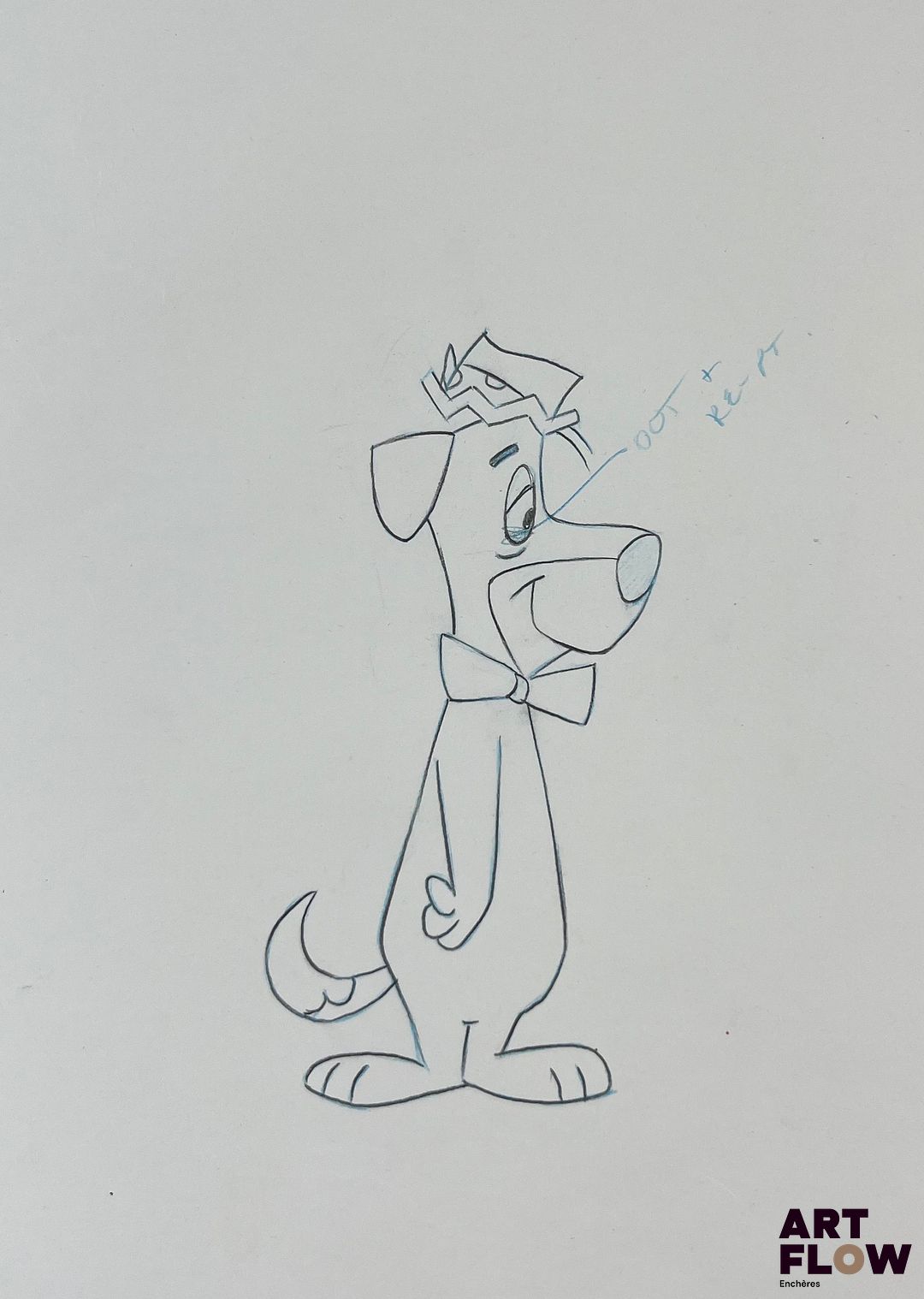 Roquet Belles-Oreilles (Huckelberry Hound) Dessin à la mine de plomb et au crayon de couleur représentant Roquet Belles-Oreilles regardant devant lui Animé américain issu des cartoons de la Warner Bros., créé par Chuck Jones "Roquet Belles-Oreilles est un petit chien au tempérament explosif, connu pour son courage démesuré malgré sa petite taille. Toujours prêt à défendre son honneur, il incarne l’humour burlesque et l’énergie des cartoons classiques, mêlant comique de caractère et situations absurdes." Dimensions : 27 x 32 cm - Ce lot chez vous partout en France métropolitaine à partir de 9,60 € - Ce lot chez vous partout en Europe à partir de 18,00 €