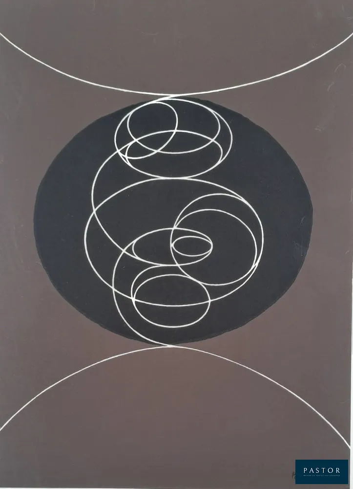 Pablo Palazuelo (1915-2007)
Les courbes

Sérigraphie originale sur vélin d'arches
Signature dans la planche
Paru dans le numéro spécial de DLM n°250, imprimé en 1982 par la : "Hommage à Aimé et Marguerite Maeght"
Edité par Maeght Éditeur
Tirage à 150 exemplaires
Texte au dos tel qu'imprimé

Dimensions : 27.5 x 38 cm environ

Très bon état (légère décoloration, voir photo)


Expédition obligatoire, jusqu'à 5 Lithographies dans votre colis pour 14,76€ TTC en France Métropolitaine, et 29,64€ TTC pour l'Europe