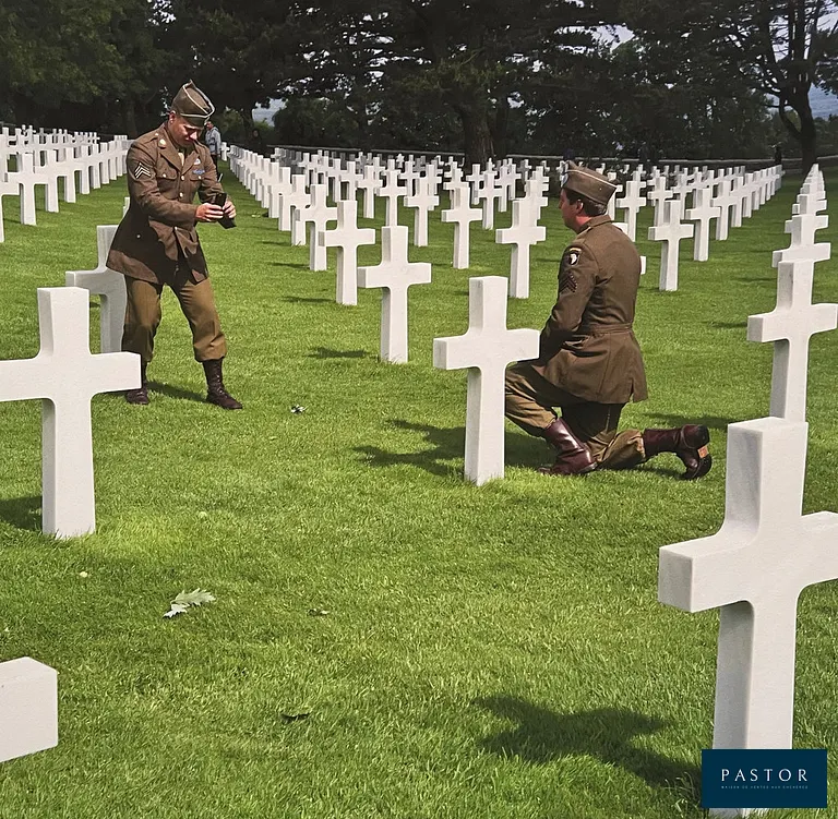 José Nicolas (1956)
Yankees Group
Tirage numérique couleur
Format 24 x 24
Estampiée

France, Colleville-sur-Mer - juin 2017.
Le cimetière américain est situé juste au-dessus de la plage dite d'Omaha Beach, sur la commune de Colleville-sur-Mer, l'un des sites du Débarquement de Normandie.


Expédition obligatoire, jusqu'à 5 Lithographies dans votre colis pour 14,76€ TTC en France Métropolitaine, et 29,64€ TTC pour l'Europe