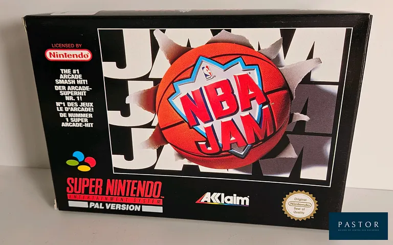 NINTENDO - SUPER NES. Jeu : NBA Jam. Complet avec boite, notice et cartouche. Version SNSP FAH. TBE. Etat proche du neuf. Sortie : 1994. Basketball