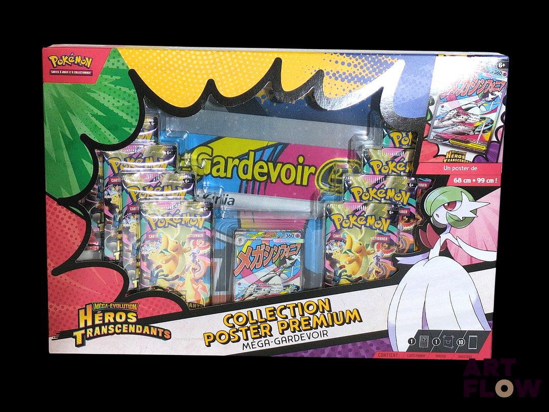 Coffret Pokemon scellé Collection poster premium Mega Gardevoir Série du bloc Méga-Evolution : Héros transcendants (ME2.5) En français.