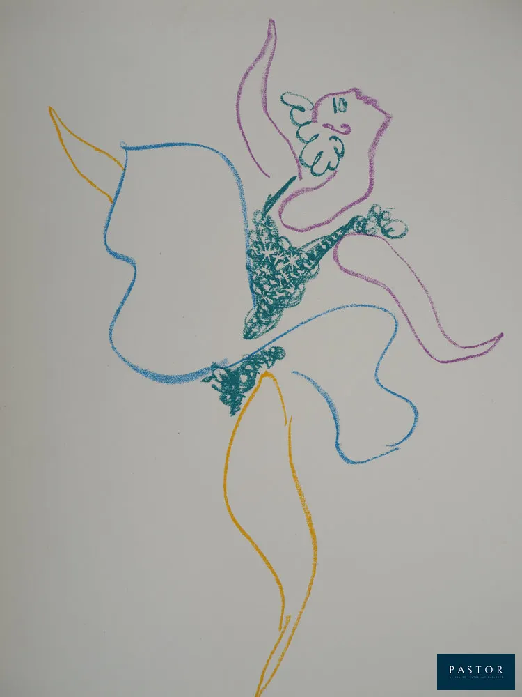 Pablo PICASSO (1881-1973)
La ballet : Danseuse, 1954

Lithographie originale (Atelier Mourlot)
Signée dans la planche
Sur papier 31 x 22 cm

REFERENCES :
- Catalogue raisonné Mourlot #259
- Catalogue raisonné Bloch #767

Excellent état


Expédition obligatoire, jusqu'à 5 Lithographies dans votre colis pour 14,76€ TTC en France Métropolitaine, et 29,64€ TTC pour l'Europe