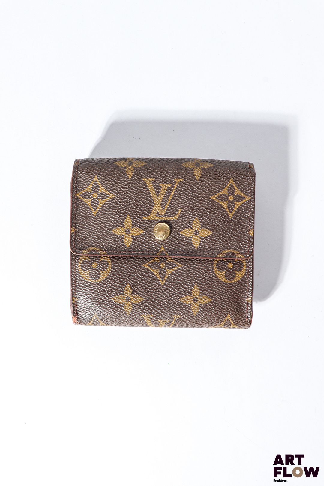 LOUIS VUITTON Portefeuille en toile enduite monogrammée Dimensions : 10 x 10 cm Usures
