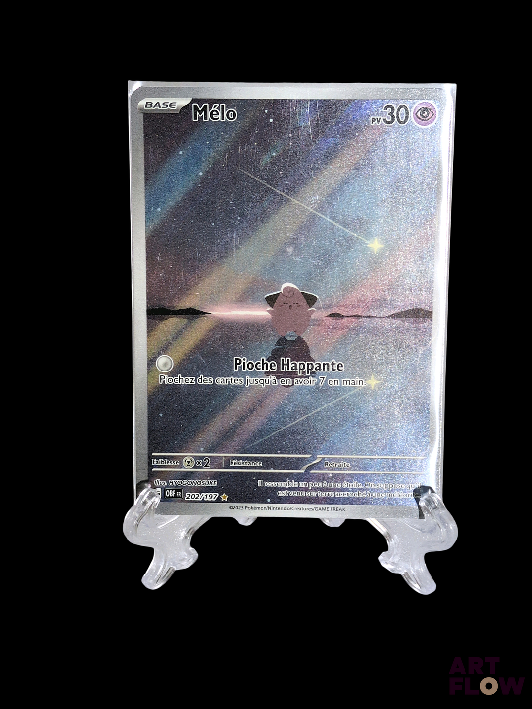 Carte Pokémon Mélo OBF 202 Série du bloc Ecarlate et violet : Flammes obsidiennes (EV03) Carte en état Excellent sous sleeve En Français