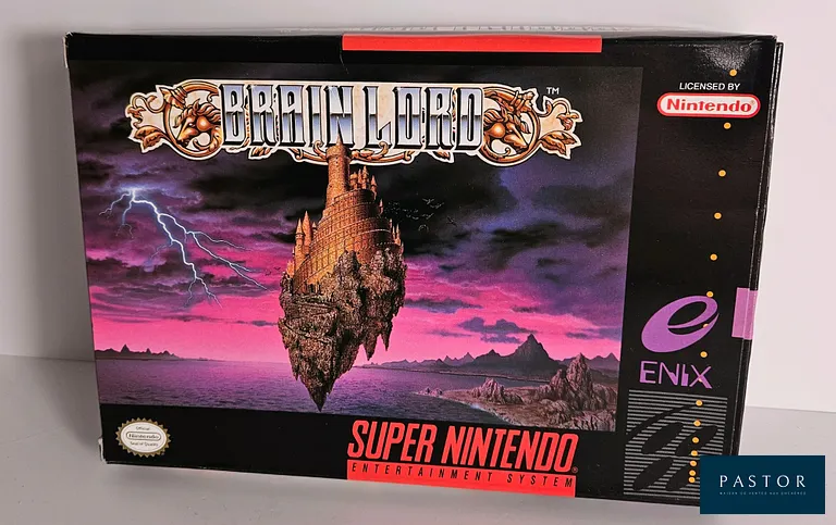 NINTENDO - SUPER NES. Jeu : Brain Lord. Complet avec boite, notice, cartouche et carte. Version US. TBE. Sortie : 1994. RPG. Rare