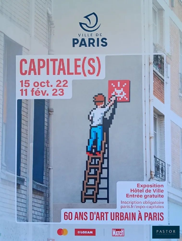 INVADER (1969)
CAPITALE(S) - Paris - 2022
  60 ans d'art urbain à Paris

Affiche originale de l'exposition -
  Dimension : 80 X 60 cm
  bon état


Expédition obligatoire, jusqu'à 5 Lithographies dans votre colis pour 14,76€ TTC en France Métropolitaine, et 29,64€ TTC pour l'Europe