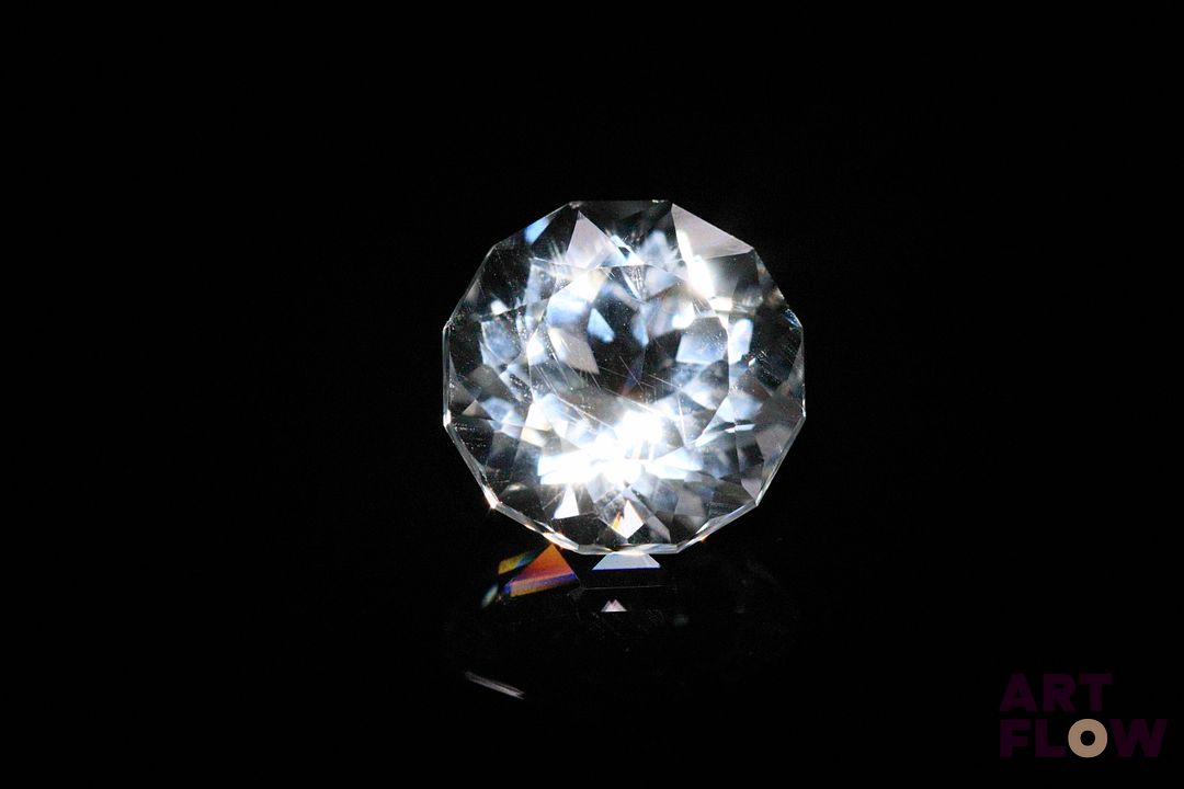 Quartz incolore rond. 7.02 cts. 12.3mm