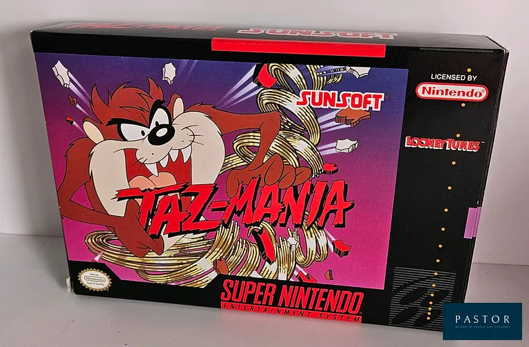 NINTENDO - SUPER NES. Jeu : Taz-Mania. Complet avec boite, notice et cartouche. Version US. Sortie : 1993. Plateforme