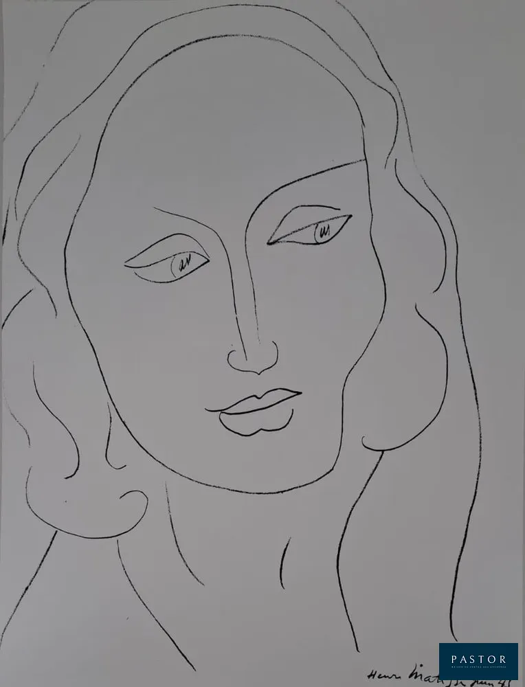 Henri Matisse (d'après) (1869-1954)
Tête de femme

Affiche sur papier épais
Signée et datée dans la planche
D'après l'oeuvre de l'artiste de 1945
Dimensions : 52 x 40 cm

Excellent état

INFORMATION : Affiche éditée par le musée Céret avec l'autorisation de la Succession Matisse


Expédition obligatoire, jusqu'à 5 Lithographies dans votre colis pour 14,76€ TTC en France Métropolitaine, et 29,64€ TTC pour l'Europe