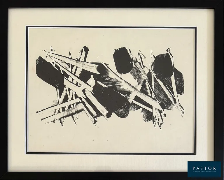 Pierre SOULAGES (1919-2022)
Depaysages II

Lithographie originale, 1959
Non signée
Tirage à 60 exemplaires + quelques épreuves d'essai
sur vélin format à vue : 37.5 x 49.5 cm
Dans un cadre moderne format

Ici une rare épreuve d'essai

REFERENCE : catalogue raisonné BNF 55


Expédition obligatoire, jusqu'à 5 Lithographies dans votre colis pour 14,76€ TTC en France Métropolitaine, et 29,64€ TTC pour l'Europe