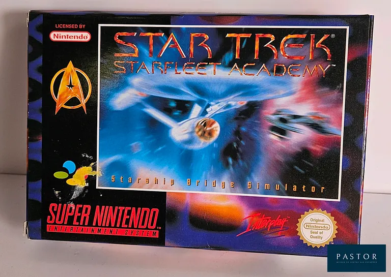 NINTENDO - SUPER NES. Jeu : Star Trek Starfleet Academy. Complet avec boite, notice et cartouche. Version US. BE. Sortie : 1994. Aventure