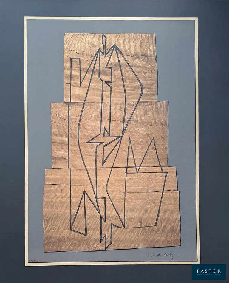 Victor VASARELY
Gordes Tabor, 1948

Lithographie originale, sur vélin d'Arches pur chiffon
Signée et numéroté au crayon par l'artiste
Imprimé par les ateliers Mourlot
Edition limitée à 250 exemplaires : n° 91/250
copyright : Fondation Vasarely au Château de Gordes 1971

Dimensions feuille : 72 x 62 cm environ
Dimensions image : 62.5 x 44 cm environ

Très bon état


Informations : Extrait de l'album Gordes de Victor Vasarely, 1971


Expédition obligatoire, jusqu'à 5 Lithographies dans votre colis pour 14,76€ TTC en France Métropolitaine, et 29,64€ TTC pour l'Europe