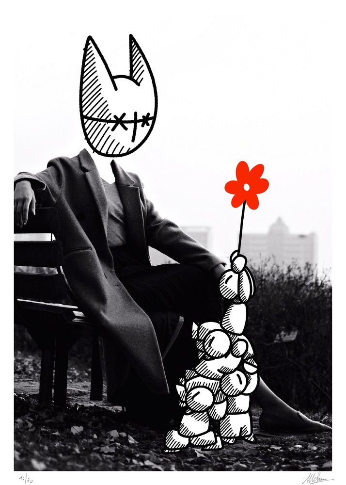 Melkio (Luca Melchionda) Romance Tirage pigmentaire sur papier fine art Fabriano Ref : Tintoretto Neve 240g Epreuve signée et numérotée par l&rsquo;artiste. Numérotation aléatoire entre 1 et 30/30. La numérotation peut différée de la photo Dimensions : 50 x 70 cm Édition limitée – 30 exemplaires Excellent état, Jamais encadrée Expédition obligatoire, jusqu&rsquo;à 5 Lithographies dans votre colis pour 14,76€ TTC en France Métropolitaine, et 29,64€ TTC pour l&rsquo;Europe