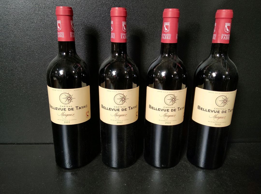 4 bouteilles Château Bellevue de Tayac Margaux 2022