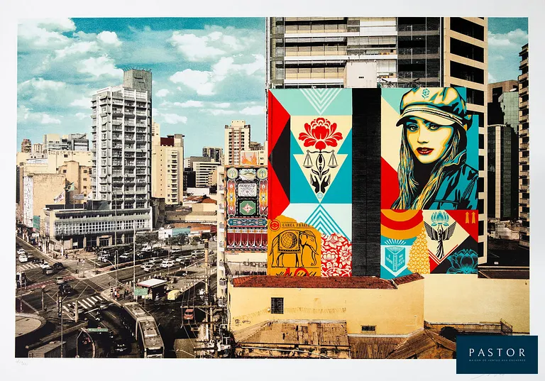 Shepard FAIREY dit OBEY GIANT (1970)
Carga fragil mural, 2023

Lithographie originale en couleurs
Signée au crayon
Edition limitée à 300 exemplaires
Sur Vélin BFK Rives 100 x 71 cm
Authentifiée par le cachet sec de l'imprimerie Idem Paris
Un certificat d'authenticité de l'éditeur sera fourni

Excellent état

INFORMATION : Une oeuvre originale réalisée par l'artiste américain Shepard FAIREY (OBEY GIANT), basée sur une photo de Jon Furlong représentant une fresque réalisée par l'artiste à Sao Paulo au Brésil


Expédition obligatoire, jusqu'à 5 Lithographies dans votre colis pour 14,76€ TTC en France Métropolitaine, et 29,64€ TTC pour l'Europe