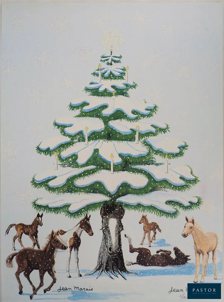 Jean MARAIS (1913-1998)
Sapin de Noel enneigé et Chevaux

Lithographie sur vélin
Signée du cachet de l'artiste
Egalement signée dans la planche
Numérotée /100 exemplaires
Sur vélin 60 x 44 cm

Excellent état

Oeuvre provenant du musée Jean Marais à Vallauris (maintenant fermé), et authentifiée par le cachet signature.


Expédition obligatoire, jusqu'à 5 Lithographies dans votre colis pour 14,76€ TTC en France Métropolitaine, et 29,64€ TTC pour l'Europe