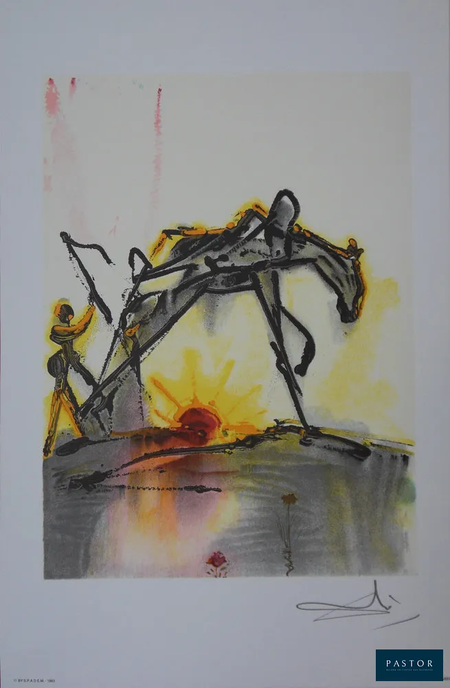 Salvador DALI (1904-1989)
Les Chevaux, le Cheval de Labeur, 1983

Lithographie
Signée dans la planche
Sur vélin Arches 56 x 36 cm
Authentifiée par le cachet sec de l'éditeur

INFORMATION : Fait partie de la série Les Chevaux Daliniens
Edition Armand et Georges Israël, réalisée du vivant de Dali avec son autorisation.

Excellent état


Expédition obligatoire, jusqu'à 5 Lithographies dans votre colis pour 14,76€ TTC en France Métropolitaine, et 29,64€ TTC pour l'Europe