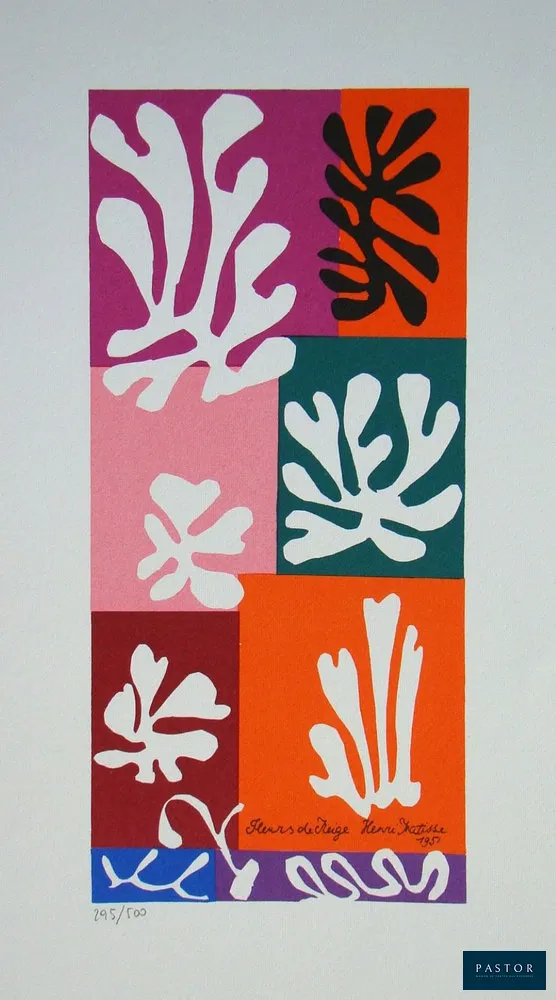 Henri Matisse (d'après) (1869-1954) 
Fleurs de neige, 1978

Sérigraphie en édition limitée, en couleurs, sur papier d'art Fabriano. Signé, daté et titré dans la plaque d'impression en bas à droite et numéroté au crayon 295/500 en bas à gauche. Publié en 1978 par les Éditions Studio d'Arte Perna / Spadem Paris, Le directeur artistique Valentino Perna, à Milan, en Italie. Imprimé d'après l'œuvre originale de 1951 par le maître imprimeur Giordani à Milan, en Italie. Porte le cachet d'édition à sec au centre, en bas. Tirage limité à 500 exemplaires numérotés. Format du papier : 43,0 x 33,5 cm Dimensions de l'image : 32,0 x 14,8 cm L'article est en parfait état.


Expédition obligatoire, jusqu'à 5 Lithographies dans votre colis pour 14,76€ TTC en France Métropolitaine, et 29,64€ TTC pour l'Europe