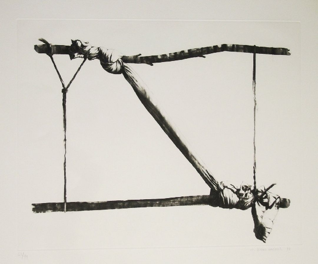 Gérard TITUS-CARMEL Agrès 1, 1977 Eau-forte et aquatinte sur papier Arches Signée et numérotée au crayon par l&rsquo;artiste Tirage: 99 Dimensions de l&rsquo;oeuvre: 76 cm x 56 cm Format de l&rsquo;image: 50 cm x 39 cm Parfait état Expédition obligatoire, jusqu&rsquo;à 5 Lithographies dans votre colis pour 14,76€ TTC en France Métropolitaine, et 29,64€ TTC pour l&rsquo;Europe