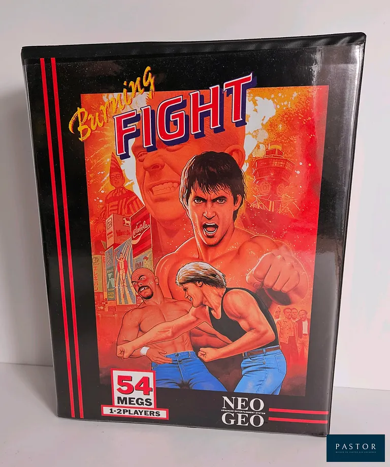 SNK - NEO GEO. Jeu : Burning Fight. Complet avec boite, notice et cartouche. Version AES US. TBE. Sortie : 1991. Beat them all
