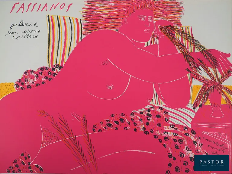 Alekos FASSIANOS (1935-2022)
Nu rose aux épis de blés, 1982

Affiche en lithographie originale
Signée dans la planche
Sur vélin 56 x 75 cm

INFORMATIONS : Réalisée pour l'exposition à la Galerie Cupillard (Grenoble). Petit tirage, affiche rare.

Excellent état


Expédition obligatoire, jusqu'à 5 Lithographies dans votre colis pour 14,76€ TTC en France Métropolitaine, et 29,64€ TTC pour l'Europe