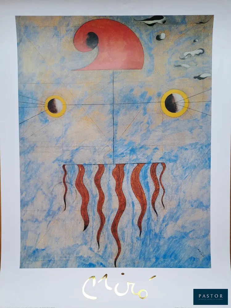Jàan Miro (d'après) (1893-1983)
Tête de paysan Catalan

Affiche imprimée sur papier épais semi brillant
Signé et daté dans la planche
Copyright J. Miro by SIAE 1993

Dimensions feuille : 80 x 60 cm environ
Dimensions image : 65.5 x 49.5 cm environ

Très bon état

Information : Reproduction de l'Œuvre créé en 1925, Moderna Museet à Stockolm


Expédition obligatoire, jusqu'à 5 Lithographies dans votre colis pour 14,76€ TTC en France Métropolitaine, et 29,64€ TTC pour l'Europe