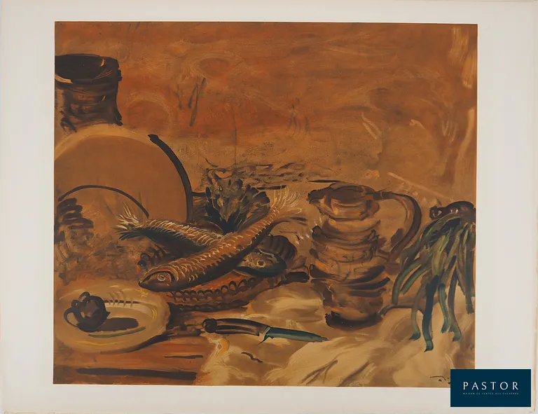 André DERAIN (1880-1954)
La pêche du jour, 1970

Lithographie (atelier Mourlot)
Signée dans la planche
Sur vélin Arches 50 x 65 cm

Excellent état


Expédition obligatoire, jusqu'à 5 Lithographies dans votre colis pour 14,76€ TTC en France Métropolitaine, et 29,64€ TTC pour l'Europe