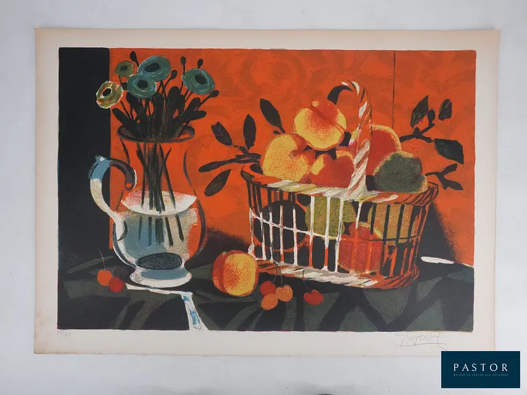 Yves GANNE (1931-2019)
Le panier de pêches

Lithographie originale
Signée au crayon
Numérotée sur 140 exemplaires
Sur vélin Arches 53.5 x 76 cm

INFORMATION : Yves Ganne était un artiste français, élève de Fernand Léger.

Très bon état, petites rousseurs dans les marges et feuillet légèrement jauni (voir photo)


Expédition obligatoire, jusqu'à 5 Lithographies dans votre colis pour 14,76€ TTC en France Métropolitaine, et 29,64€ TTC pour l'Europe