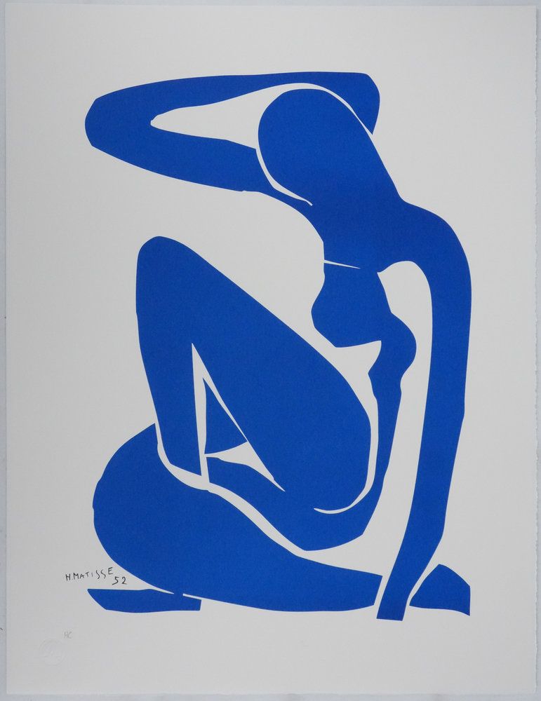 Henri Matisse (1869-1954) (d&rsquo;après) Nu bleu III Lithographie en bleu Signée dans la planche Justifiée HC Sur vélin Arches 65 x 50 cm Tirage a 250 exemplaires plus quelques épreuves HC Excellent état Expédition obligatoire, jusqu&rsquo;à 5 Lithographies dans votre colis pour 14,76€ TTC en France Métropolitaine, et 29,64€ TTC pour l&rsquo;Europe