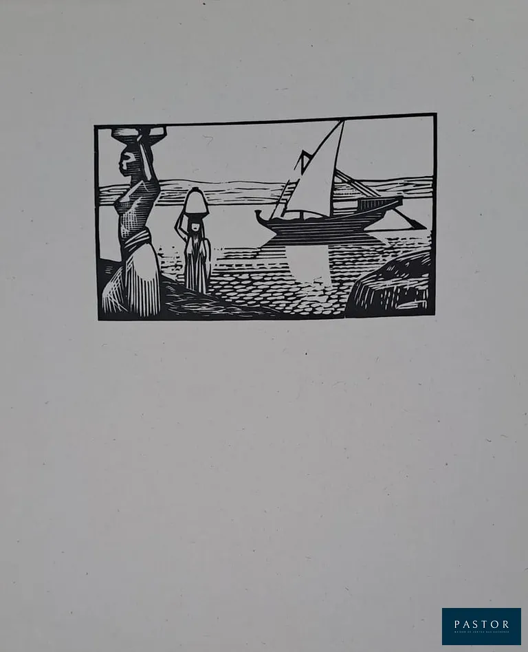 Charles-Emile Egli dit Carlègle (1877-1937)
Le rivage

Bois gravé, sur papier fin chine
Edité en 1925 par Calmann-Levy
Extrait de la suite du Tome V des œuvres complètes d'Anatole France
Dimensions de la feuille : 26 x 20 cm
Dimensions de l'image : 7 x 12 cm

Très bon état


Expédition obligatoire, jusqu'à 5 Lithographies dans votre colis pour 14,76€ TTC en France Métropolitaine, et 29,64€ TTC pour l'Europe