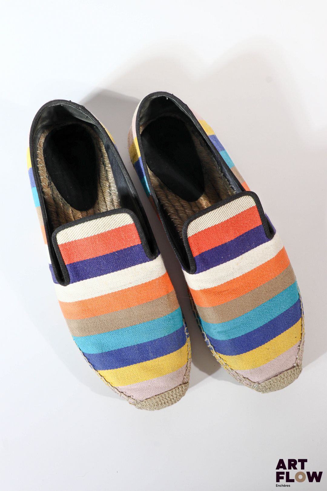 CÉLINE Paire d'espadrilles en toile multicolore Pointure 41 Usures d'usage