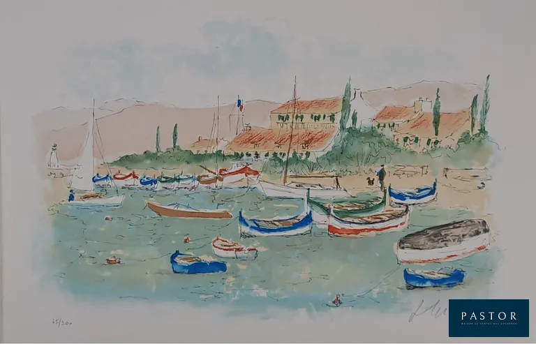Urbain Huchet (1930-2014)
Le petit port

Lithographie Originale sur papier vélin
Signée au crayon par l'artiste en bas à droite
Edition limitée à 300 exemplaires, numérotée 45/300
Dimensions : 38 x 56 cm

Très bon état


Expédition obligatoire, jusqu'à 5 Lithographies dans votre colis pour 14,76€ TTC en France Métropolitaine, et 29,64€ TTC pour l'Europe