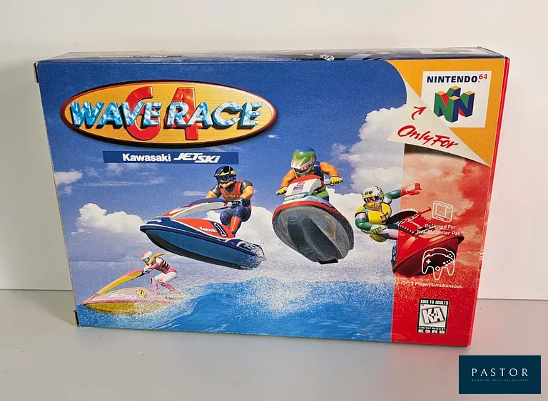 NINTENDO - N64 - Jeu : Wave Race 64. Complet avec boite, notice, cale, cartouche. Version US. TBE. Sortie : 1996