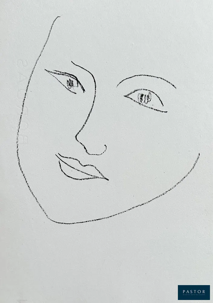 Henri Matisse (1869-1954)
Visage de femme , 1946

Lithographie originale de 1946
Non signée
Tirage 200 exemplaires
Sur vélin Rives 25 x 18 cm

REFERENCE : Catalogue raisonné Duthuit 25
Lithographie éditée par Bordas pour le livre "Le signe de vie", 1946
Excellent état


Expédition obligatoire, jusqu'à 5 Lithographies dans votre colis pour 14,76€ TTC en France Métropolitaine, et 29,64€ TTC pour l'Europe