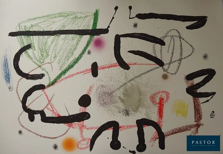 Joan MIRO (1893-1983)
Maravillas con variaciones acrosticas 15

Lithographie originale en couleurs
Signée dans la planche
Editée par Poligrafa (Barcelone, Espagne) en 1975
Sur papier Guarro 71 x 50 cm

Excellent état

REFERENCES : Catalogue raisonné Cramer n°1067


Expédition obligatoire, jusqu'à 5 Lithographies dans votre colis pour 14,76€ TTC en France Métropolitaine, et 29,64€ TTC pour l'Europe