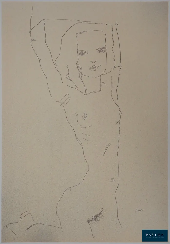 Egon SCHIELE (d'après)
Nu s'étirant

Lithographie
Signée dans la planche
Sur papier 50 x 32 cm

REFERENCES : Le dessin original figure au catalogue raisonné Kallir #D579
Excellent état


Expédition obligatoire, jusqu'à 5 Lithographies dans votre colis pour 14,76€ TTC en France Métropolitaine, et 29,64€ TTC pour l'Europe