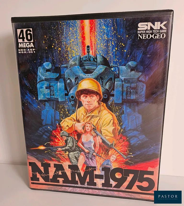 SNK - NEO GEO. Jeu : Nam-1975. Complet avec boite, notice et cartouche. Version US AES. TBE. Sortie : 1990. Shoot. Culte